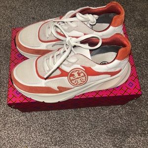 Tory Burch Sawyer Sneaker Ivory and Brick